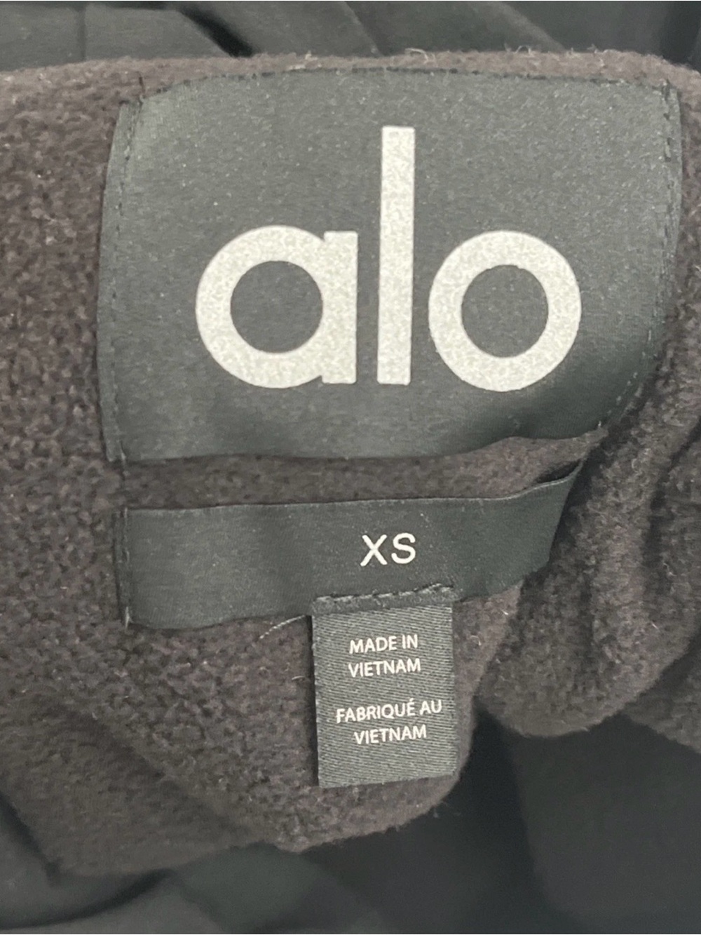 ALO Yoga Black Hooded Jacket with White Logo Tag - Picture 3 of 5